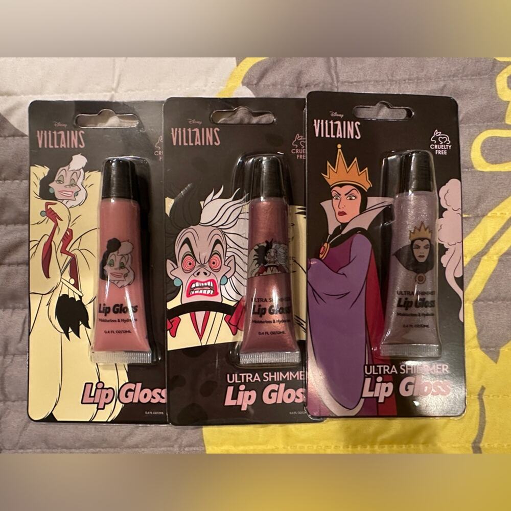 NIB Disney Villains Lip Gloss SET Cruella DeVil & Evil Queen